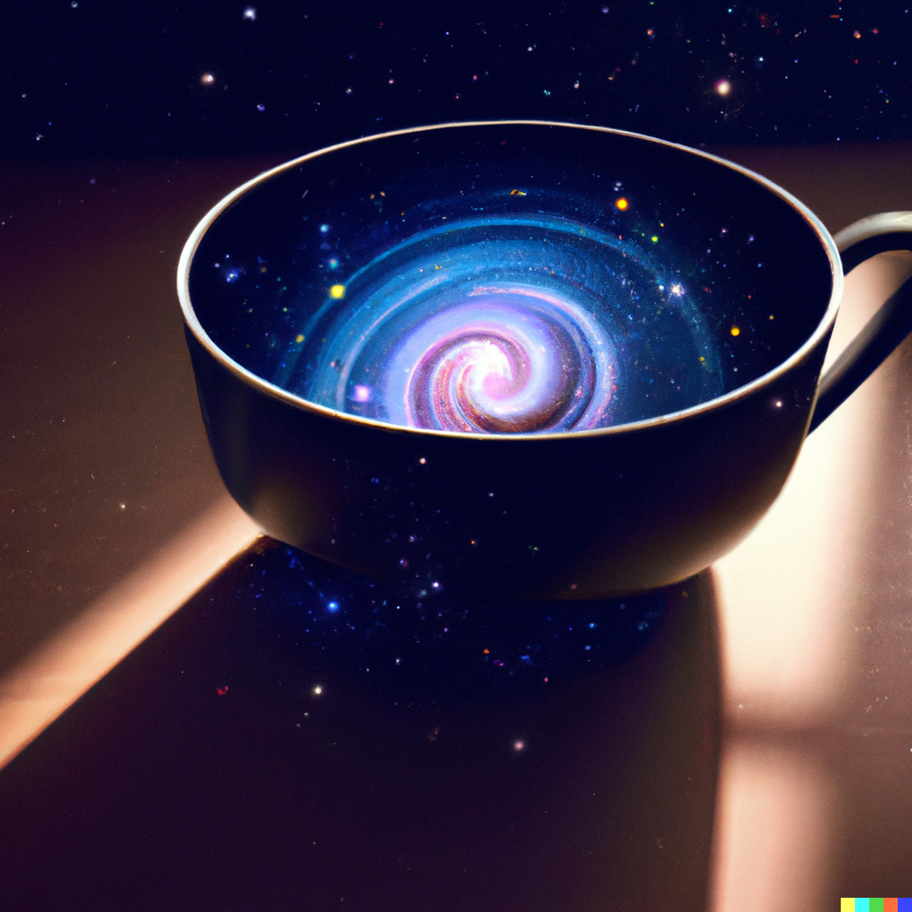 Teacup filled with a galaxy